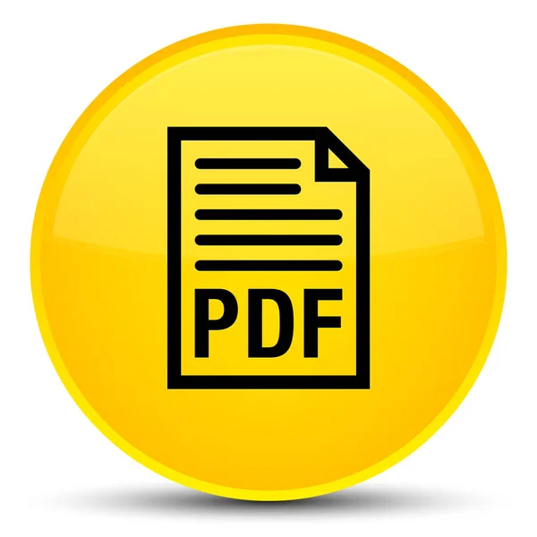 PDF dokumentu ikona specjalne żółte okrągły przycisk — Zdjęcie stockowe