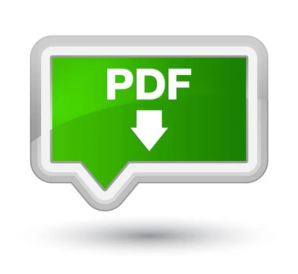 Ícone de download PDF botão de banner verde primo — Fotografia de Stock