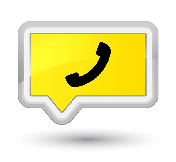 Icono del teléfono botón banner amarillo primo — Foto de Stock