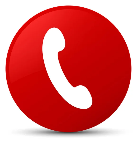 Telefon ikonu červené kulaté tlačítko — Stock fotografie