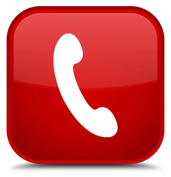 Telefon ikon külön piros négyzet gomb — Stock Fotó