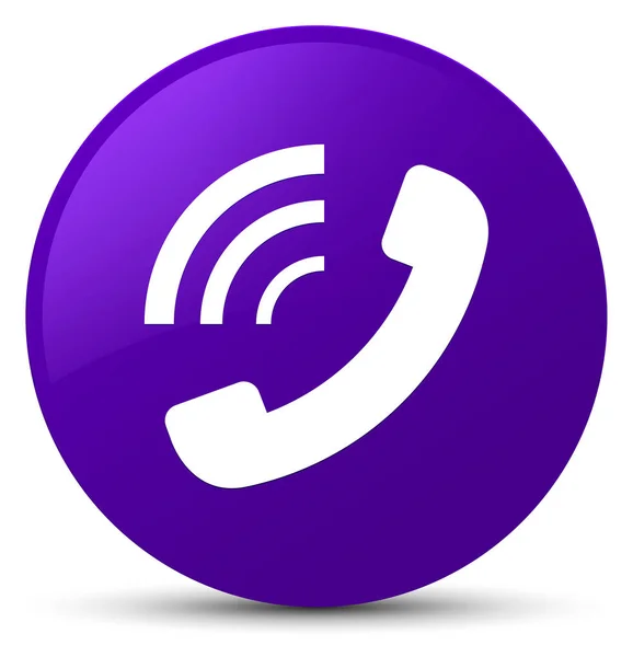 Teléfono timbre icono púrpura botón redondo — Foto de Stock