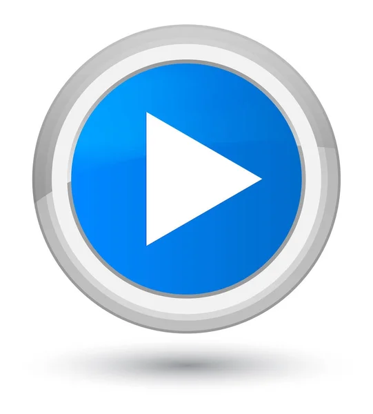 Icono de reproducción primer botón redondo azul cian —  Fotos de Stock