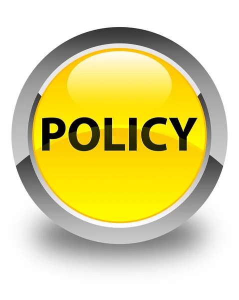 Policy glossy yellow round button — Stock Photo, Image