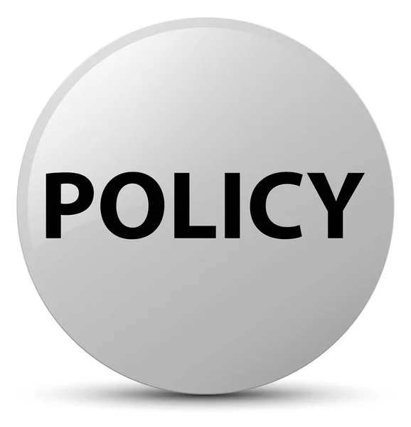 Policy white round button — Stock Photo, Image