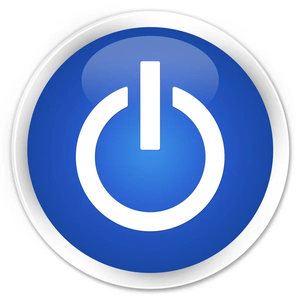 Power icon premium blue round button