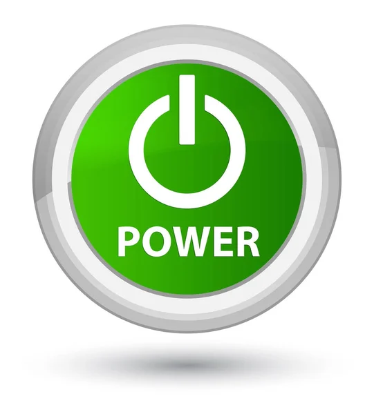 Power Prime grüner runder Knopf — Stockfoto