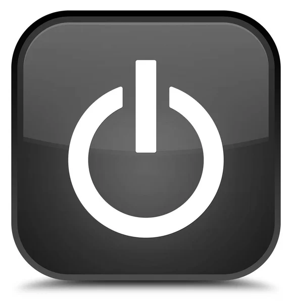 Power icon special black square button — Stock Photo, Image