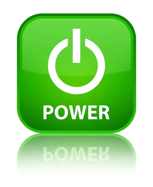 Power special green square button — Stock Photo, Image