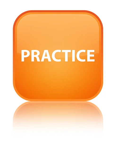 Praktiken särskilda orange fyrkantiga knappen — Stockfoto