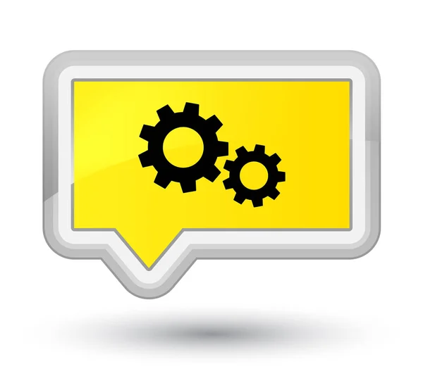 Proces ikona prime transparent żółty przycisk — Zdjęcie stockowe