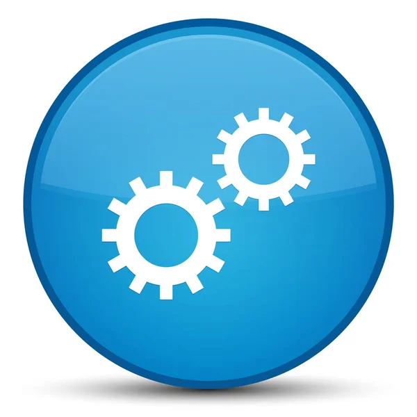 Icono de proceso especial botón redondo azul cian —  Fotos de Stock