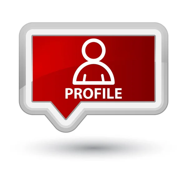 Przycisk główny Czerwony baner profil (ikona składnika) — Zdjęcie stockowe