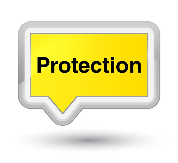 Proteção botão banner amarelo primo — Fotografia de Stock