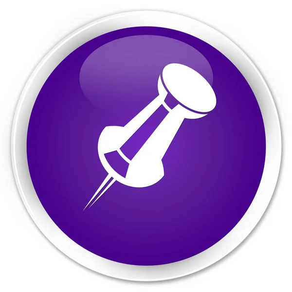 Push pin pictogram premie paarse ronde knop — Stockfoto