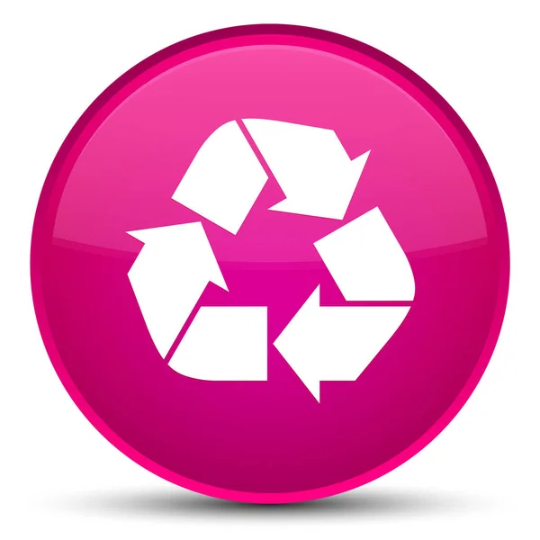 Pictogram speciale roze ronde knop recyclen — Stockfoto