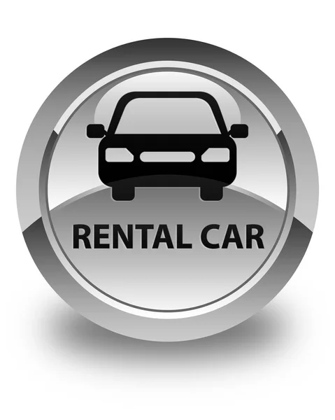 Rental car glossy white round button — Stock Photo, Image