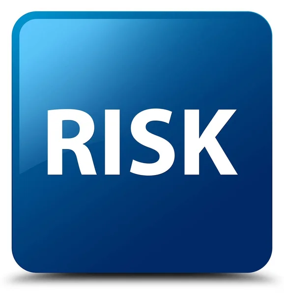 リスク青い正方形ボタン — ストック写真