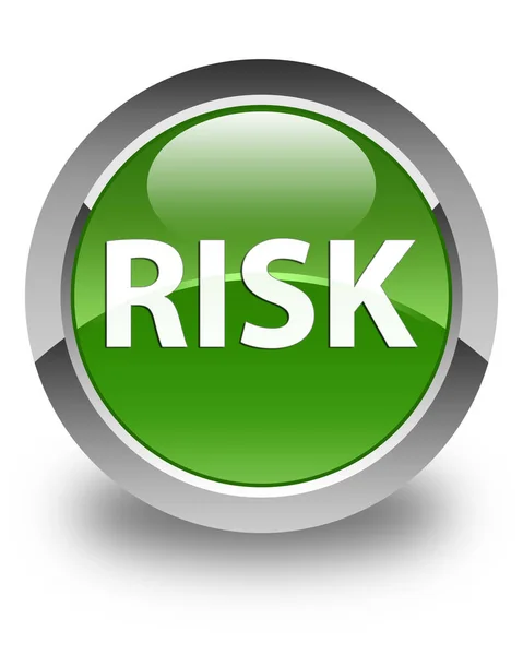 Risk glossy soft green round button — Stock Photo, Image