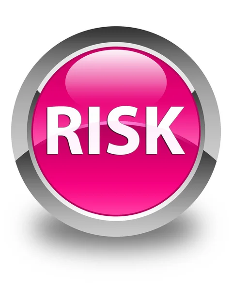 Risk glossy pink round button — Stock Photo, Image