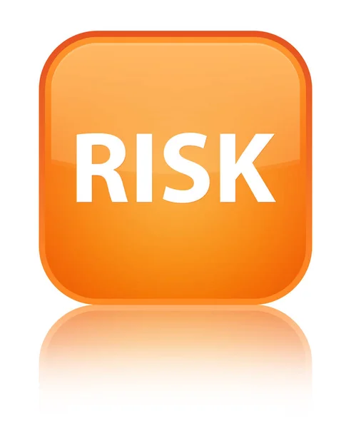 リスク特別なオレンジ色の正方形ボタン — ストック写真