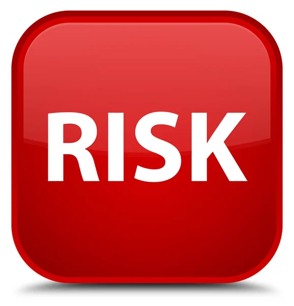 Risk özel kırmızı kare düğme — Stok fotoğraf