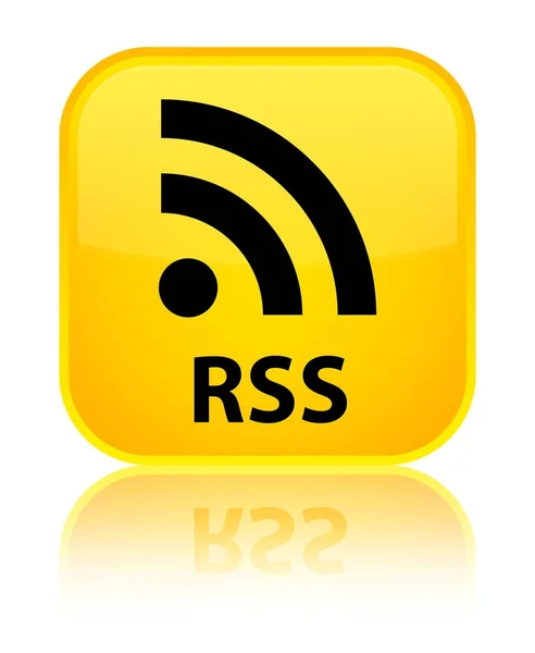 RSS special yellow square button — Stock Photo, Image