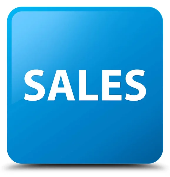 Sales cyan blue square button — Stock Photo, Image