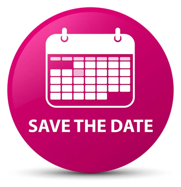 Save the date pink round button — Stock Photo, Image