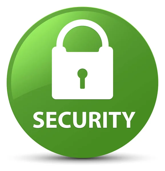 Seguridad (icono de candado) botón redondo verde suave — Foto de Stock