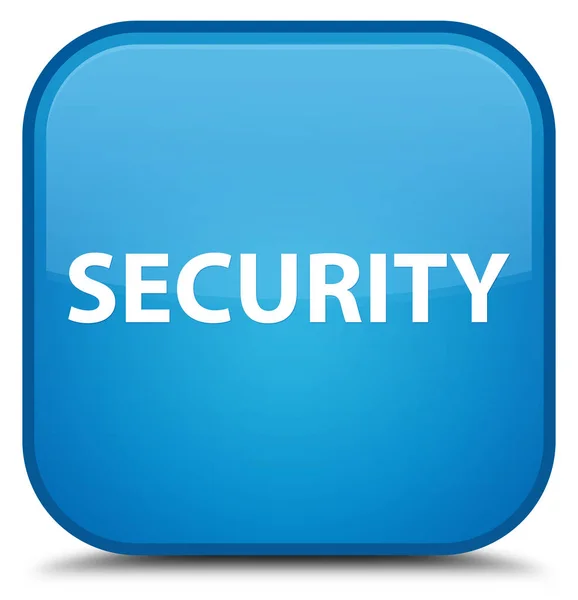 Segurança ciano especial botão quadrado azul — Fotografia de Stock