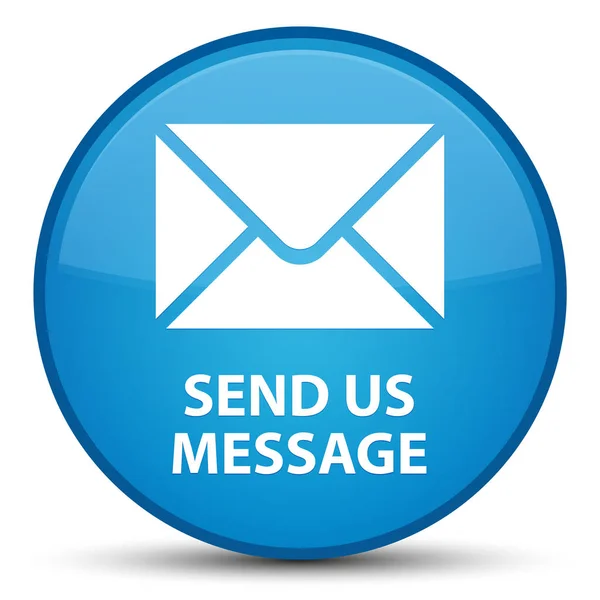 Envie-nos mensagem especial ciano botão redondo azul — Fotografia de Stock