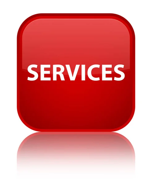 Szolgáltatások speciális piros négyzet gomb — Stock Fotó
