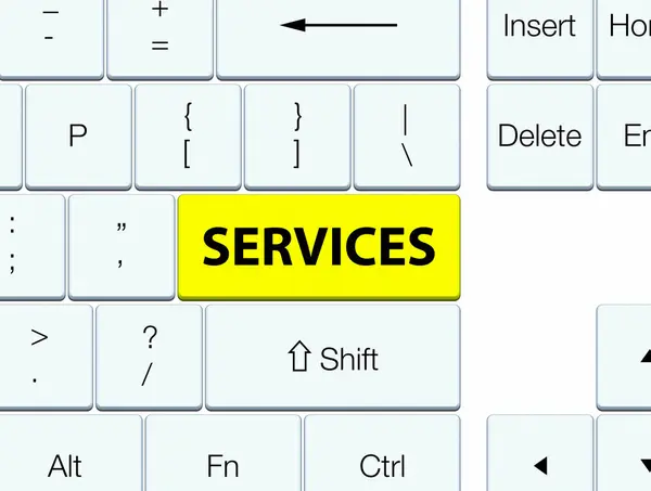 サービス黄色キーボード ボタン — ストック写真