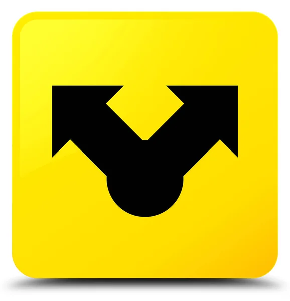 Share pictogram gele vierkante knop — Stockfoto