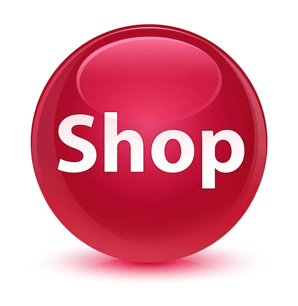 Магазин скляно-рожева кругла кнопка — стокове фото