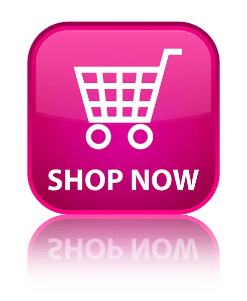 Shop now special pink square button — Stock Photo, Image