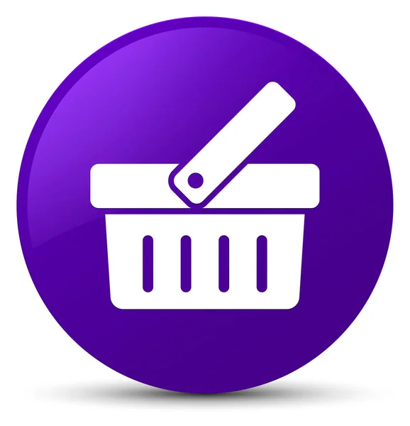Bevásárló kosár ikonra lila kerek gomb — Stock Fotó