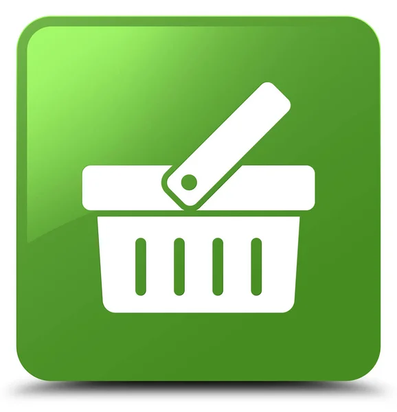 Shopping cart icon soft green square button — Stock Photo, Image