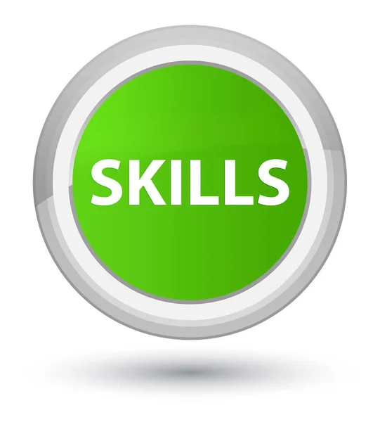 Skills prime soft green round button — Stock Photo, Image