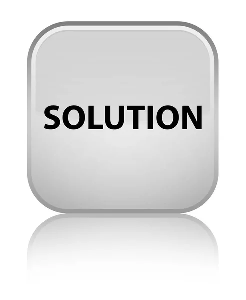 Solution special white square button — Stock Photo, Image