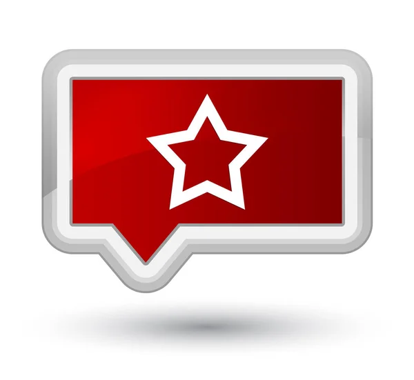Ícone de estrela botão banner vermelho principal — Fotografia de Stock