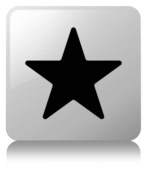 Star icon white square button — Stock Photo, Image