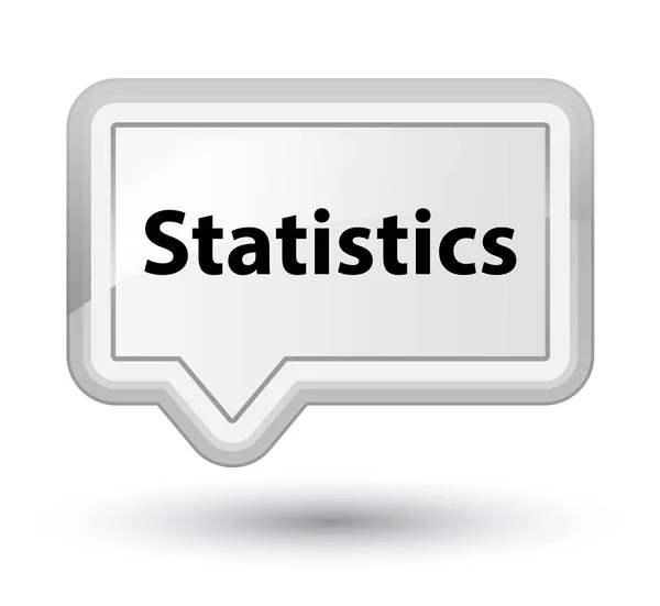 Statistieken prime witte spandoek knop — Stockfoto