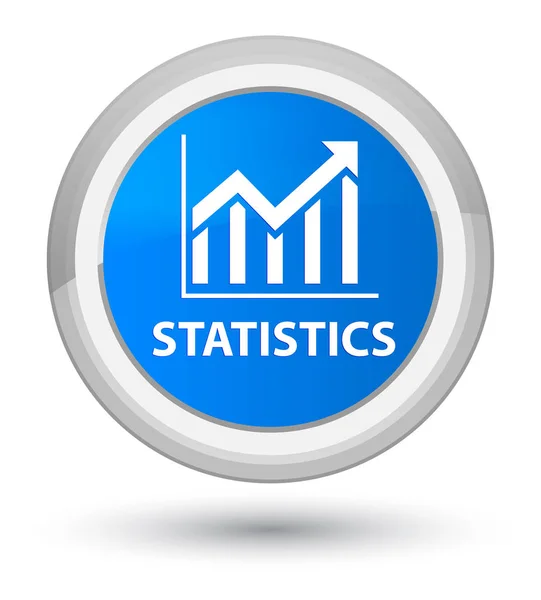 Estatísticas ciano principal botão redondo azul — Fotografia de Stock