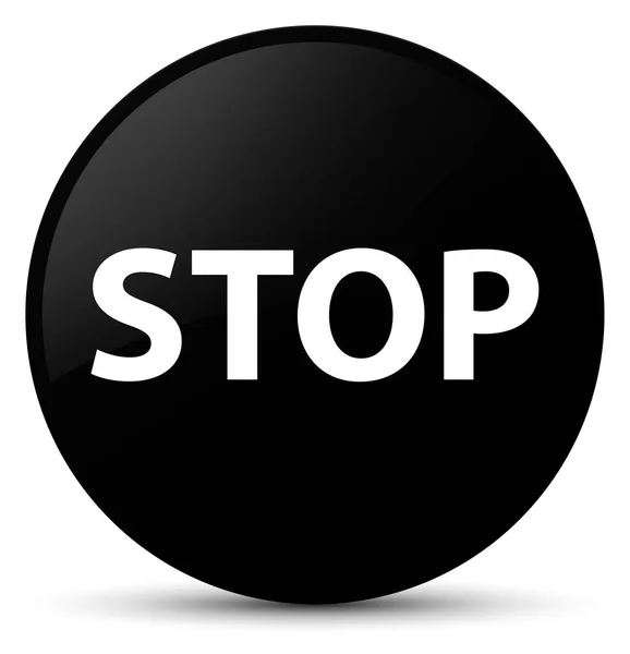 Stop pulsante rotondo nero — Foto Stock