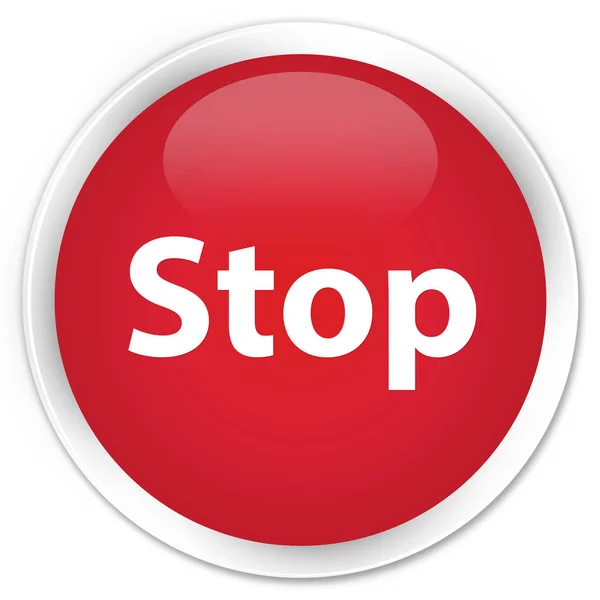 Stop premium red round button — Stock Photo, Image