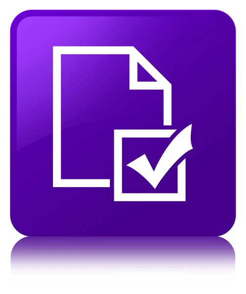 Icono de encuesta púrpura botón cuadrado — Foto de Stock