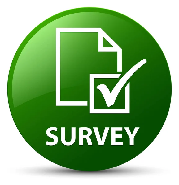 Survey green round button — Stock Photo, Image