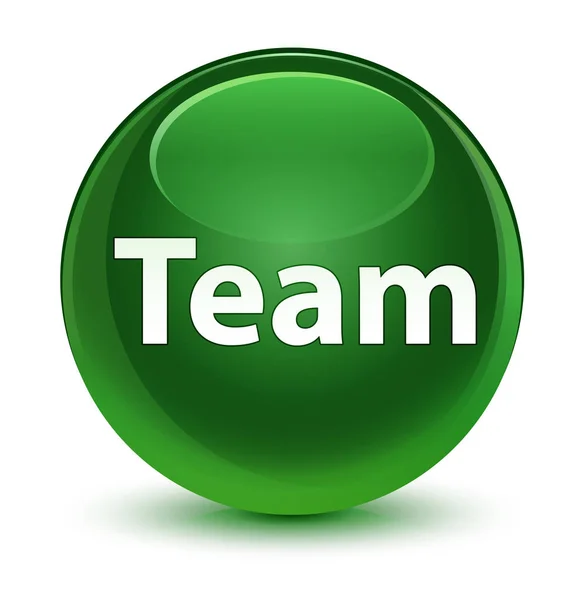 Team glassy soft green round button — Stock Photo, Image